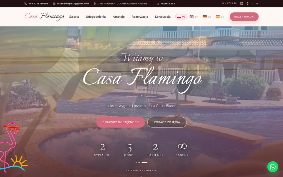 First screen of casaflamingo07.com